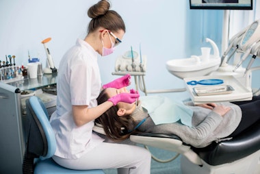 Dentist working on a patient