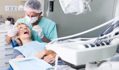 Dentist working on a patient