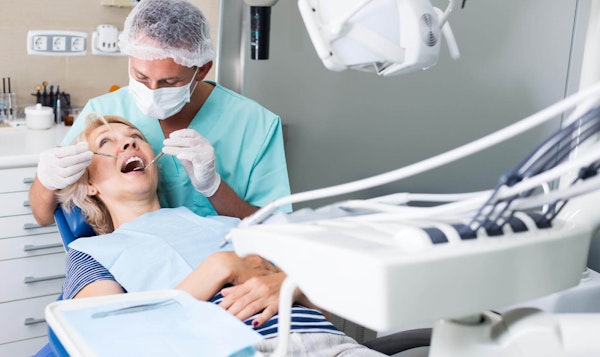 Dentist working on a patient