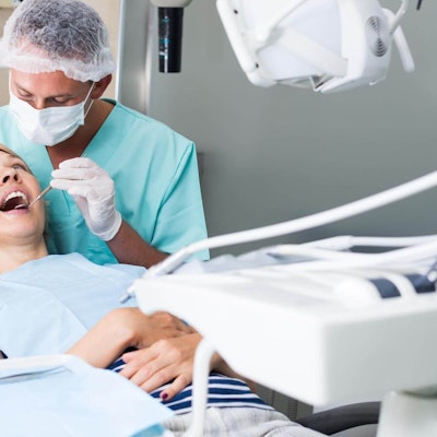 Dentist working on a patient