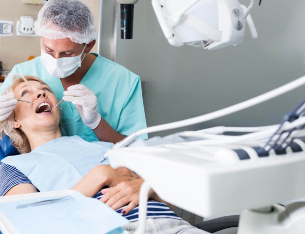 Dentist working on a patient