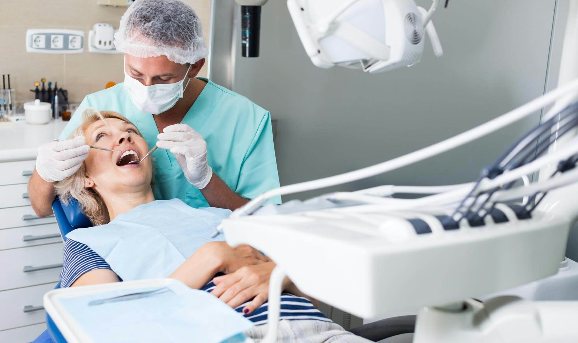 Dentist working on a patient