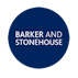 A company logo that says Barker and Stonehouse in a circle.