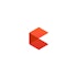 A company logo that shows an orange shape against a white background.