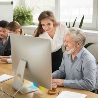 old man with computer