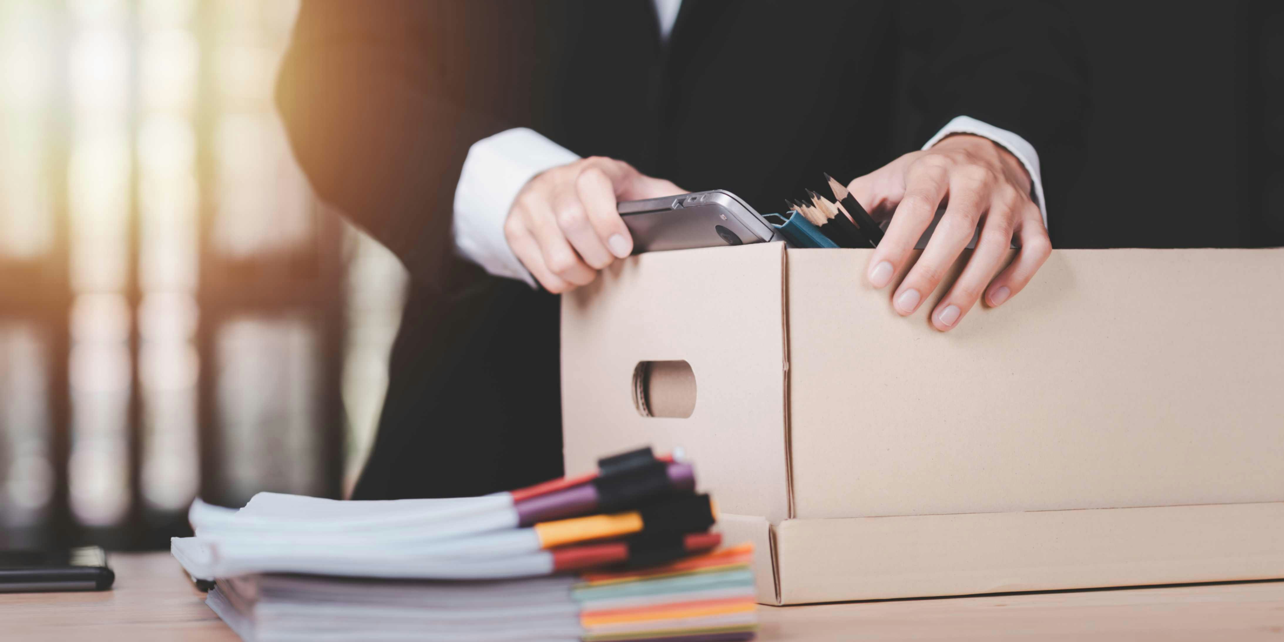 a man packing up his things