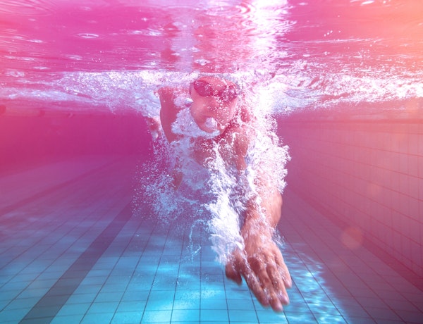 a woman swimming