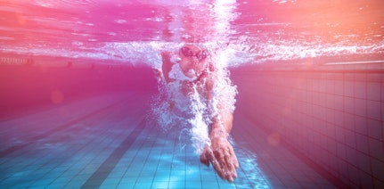 a woman swimming