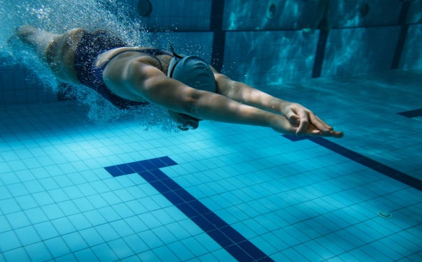 a woman swimming