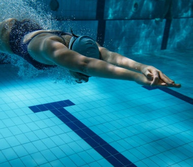 a woman swimming