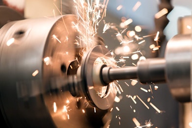 sparks flying off manufacturing equipment