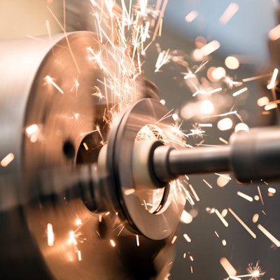 sparks flying off manufacturing equipment