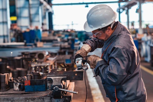 a man welding