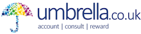 A company logo that says umbrella . co . uk