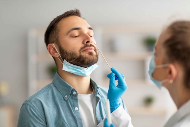 a man testing for covid