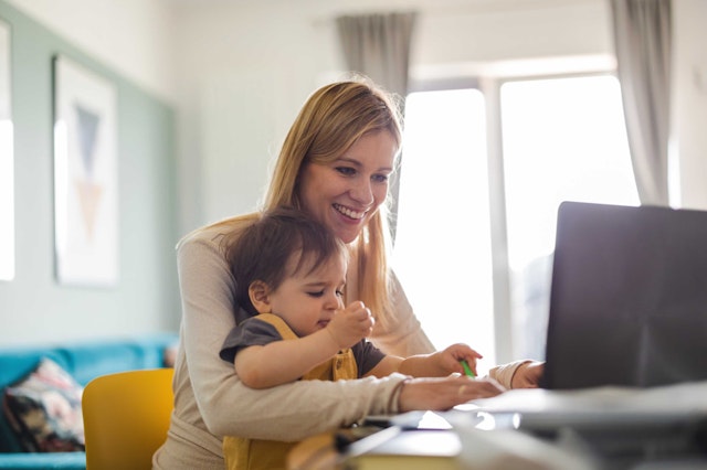 a woman with her baby