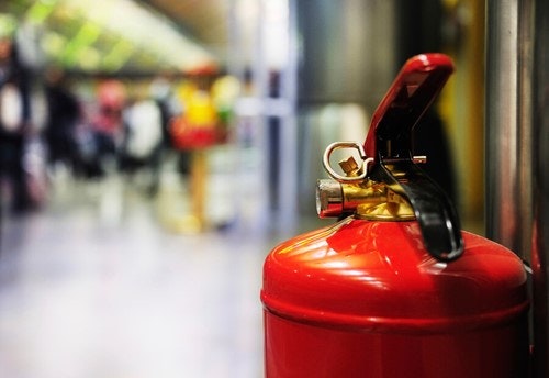 A fire extinguisher.