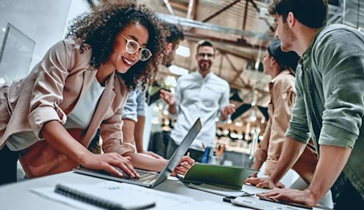 Employees working