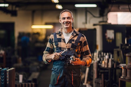 Male mechanic in garage