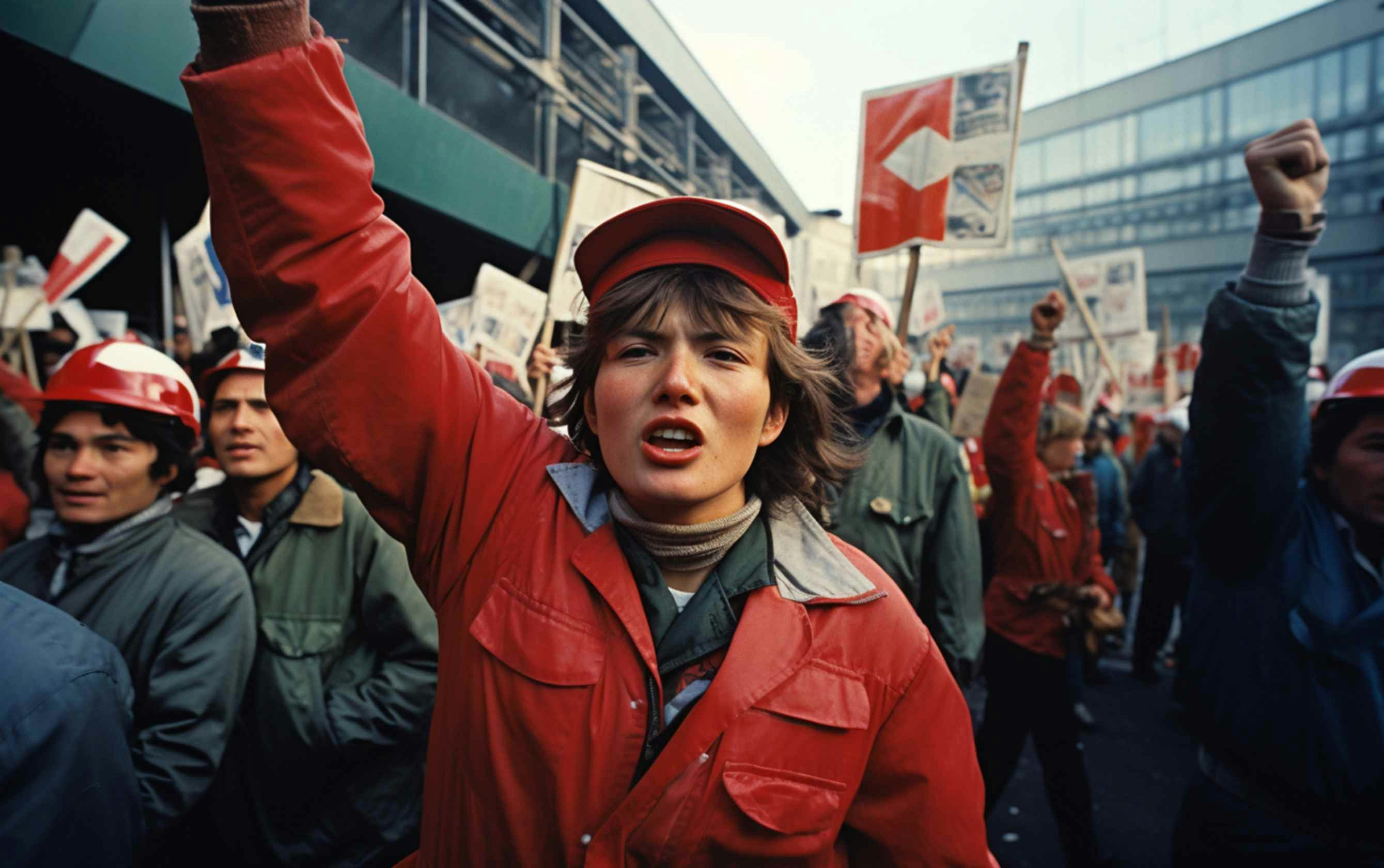a woman on strike