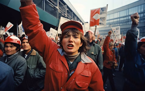 a woman on strike