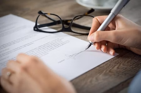 signing a contract