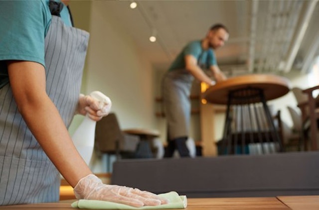 cleaning at work