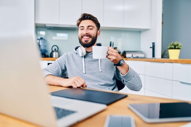 Man working at home
