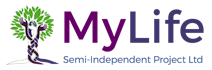A company logo that says My Life, semi-independent project ltd
