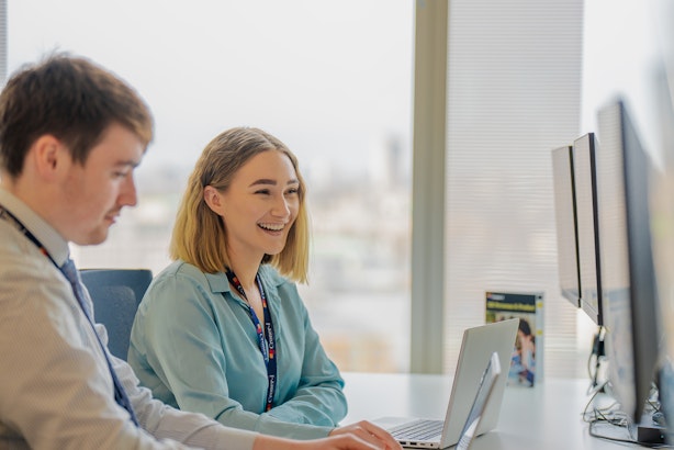 People collaborating in an office.