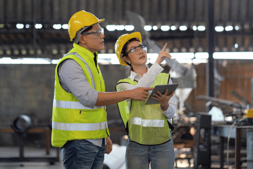 safety inspectors at factory