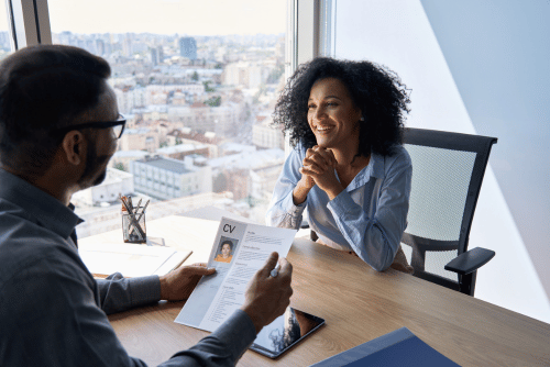 woman being interviewed for a job