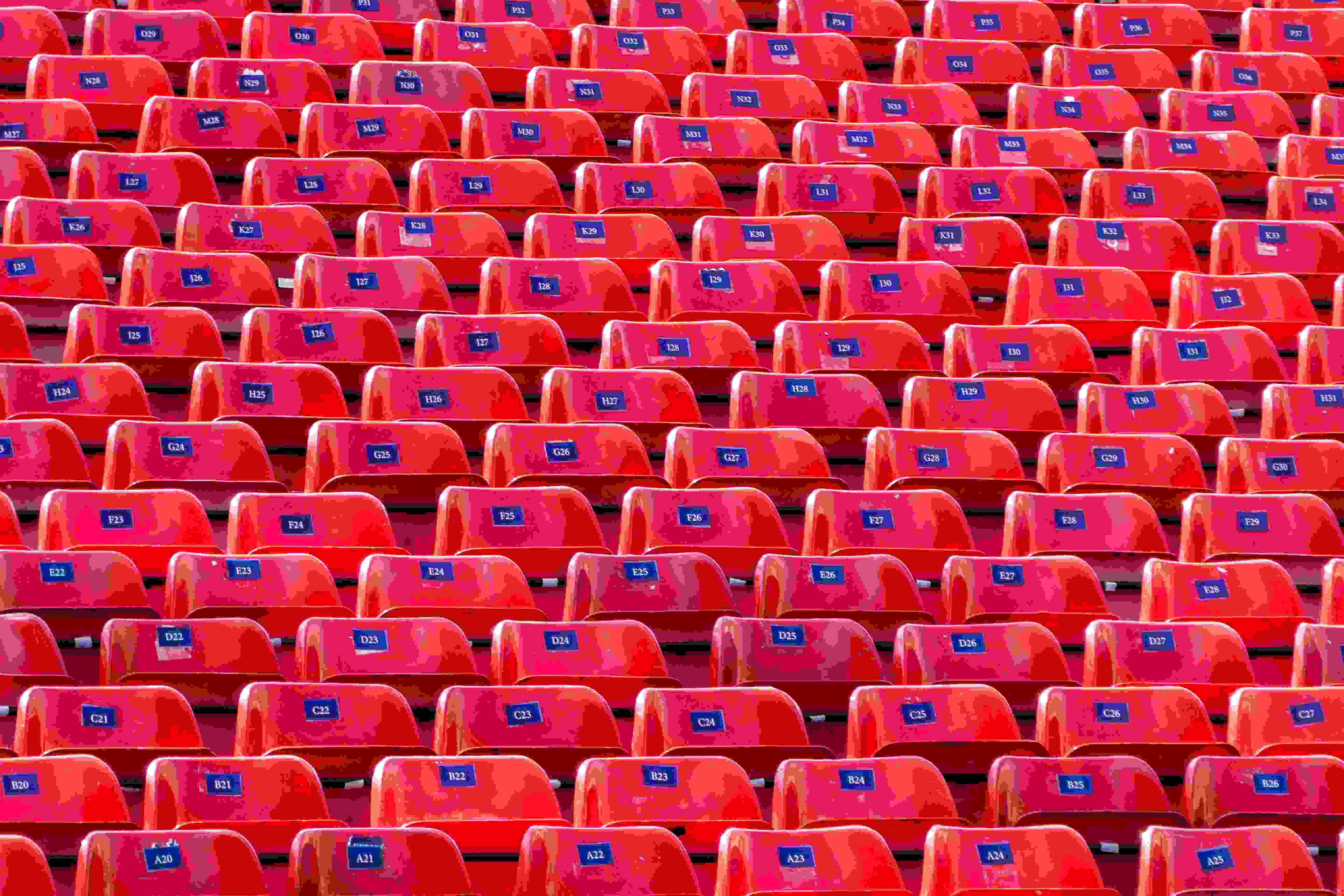 Seats in a stadium