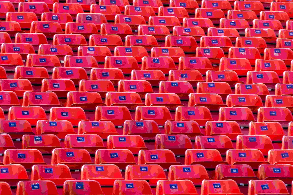 Seats in a stadium