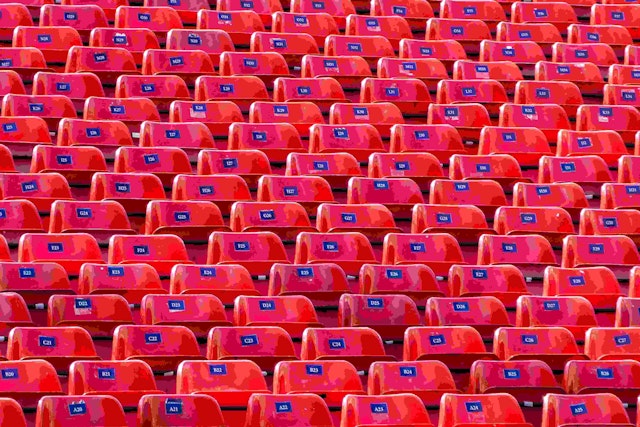 Seats in a stadium