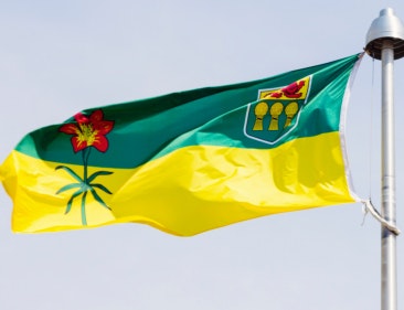 Green and yellow Saskatchewan flag