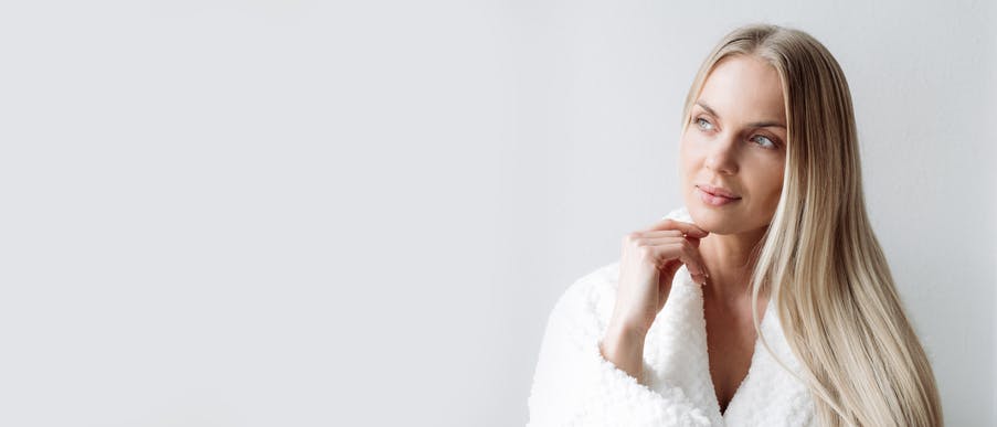 Woman in a white robe