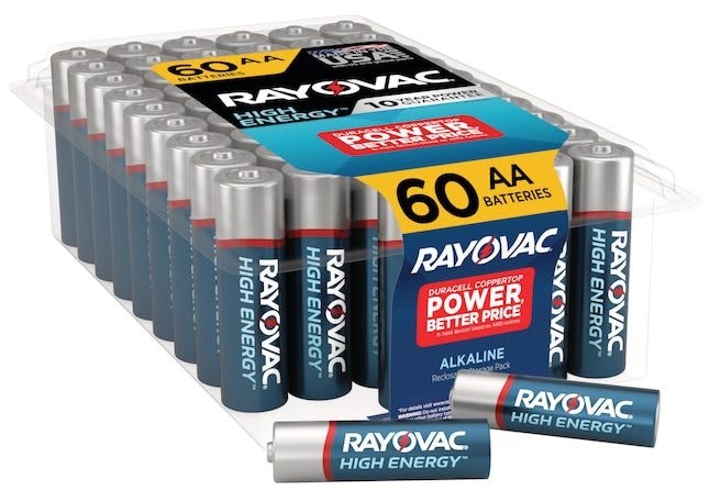 Rayovac High Energy Alkaline AA Batteries 60-Pack: $12 via Sub. & Save Rayovac High Energy Alkaline AA Batteries 60-Pack: $12 via Sub. & Save