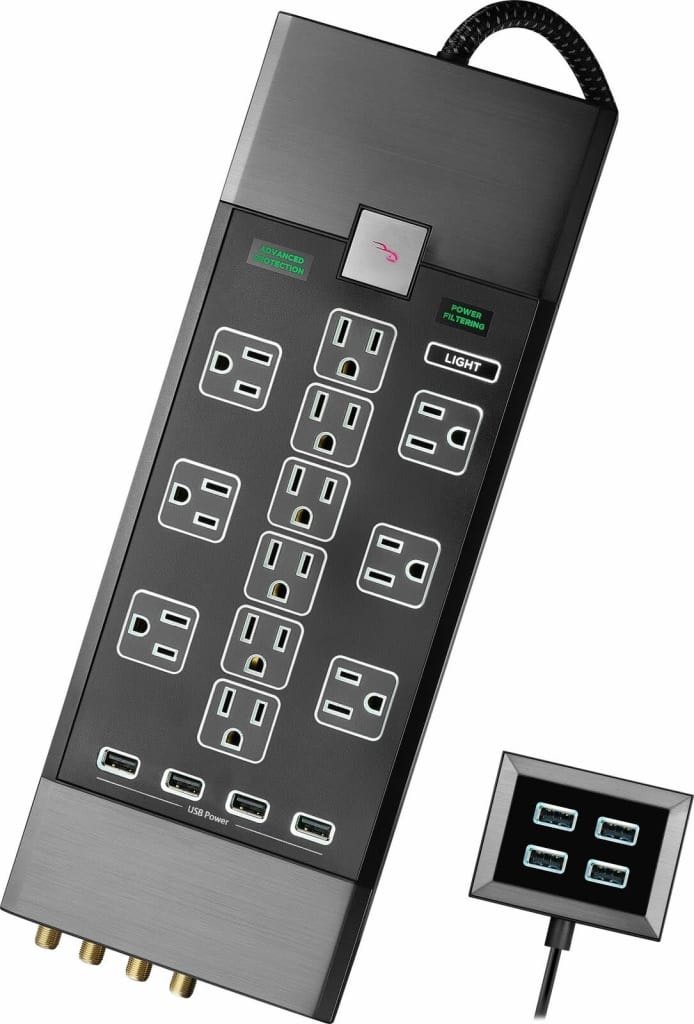 Rocketfish 5,280J 12-Outlet/8-USB Surge Protector Strip: $119.99 Rocketfish 5,280J 12-Outlet/8-USB Surge Protector Strip: $119.99