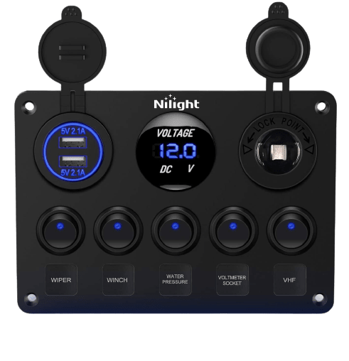 Nilight Multi-Functional 5 Gang Switch Panel: $14