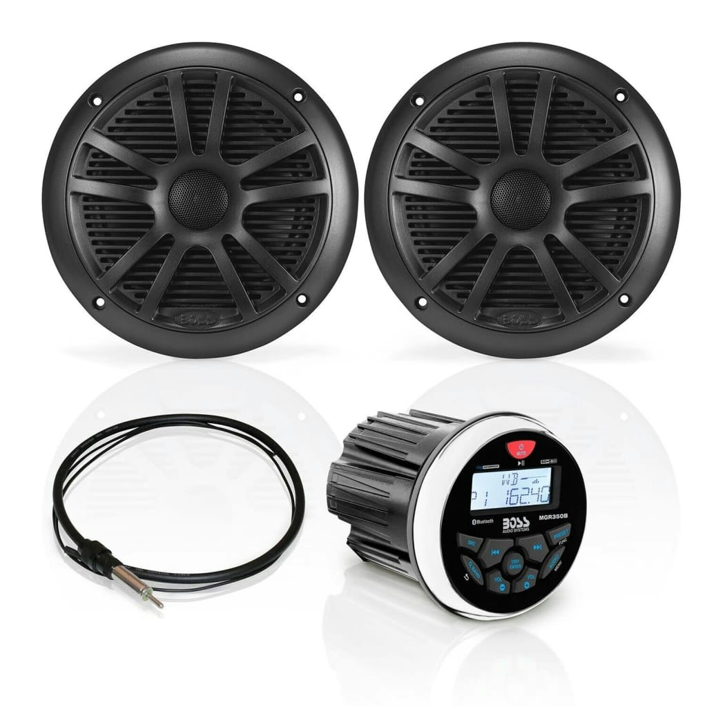 Boss 6.5" Speakers & Waterproof Marine Gauge Receiver: $135.32