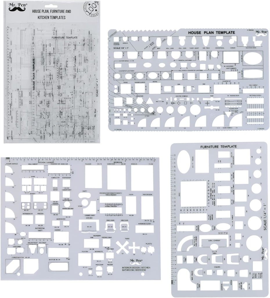 Mr. Pen Architecture Drawing Template Set: $7.95
