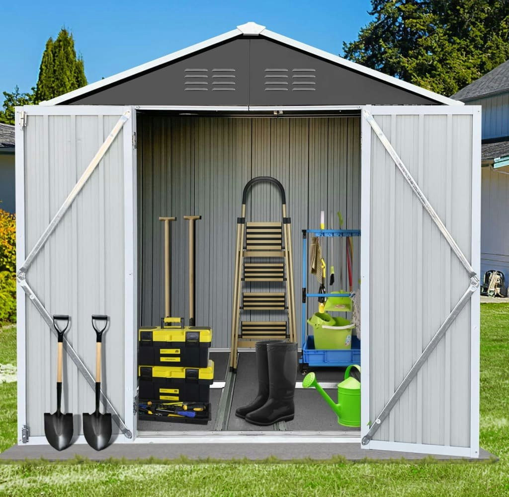 6' x 4' Outdoor Metal Storage Shed: $140 6' x 4' Outdoor Metal Storage Shed: $140