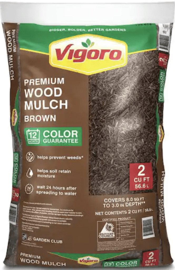 Vigoro 2-Cu. Ft. Bagged Premium Wood Mulch: $2.50