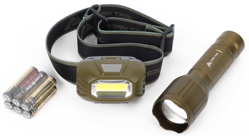 Ozark Trail LED 200 Lumens Headlamp and Flashlight Combo: $3.66