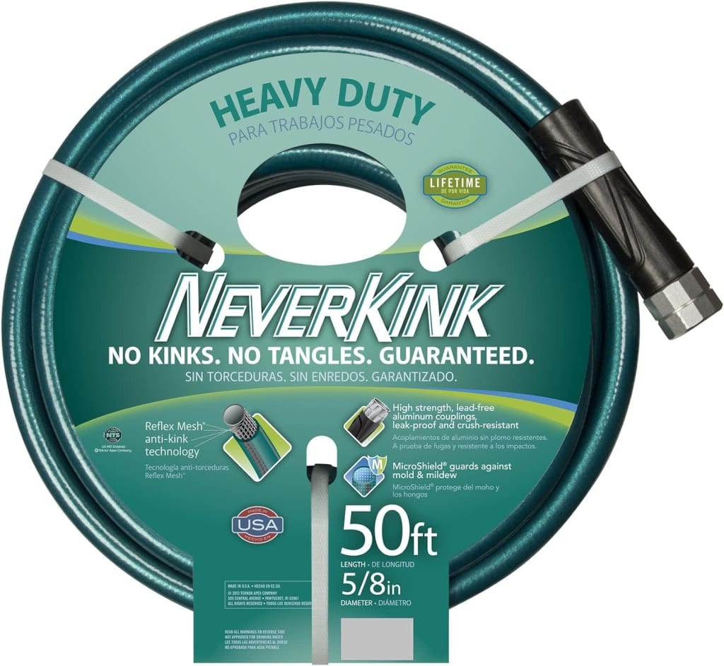Teknor Apex NeverKink 5/8" x 50-Foot Heavy Duty Garden Hose: $34.99 Teknor Apex NeverKink 5/8" x 50-Foot Heavy Duty Garden Hose: $34.99
