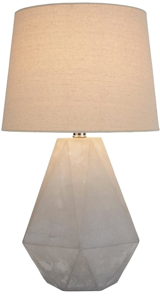 Rivet 20" Mid Century Modern Diamond Cut Concrete Table Lamp: $39 w/ Prime