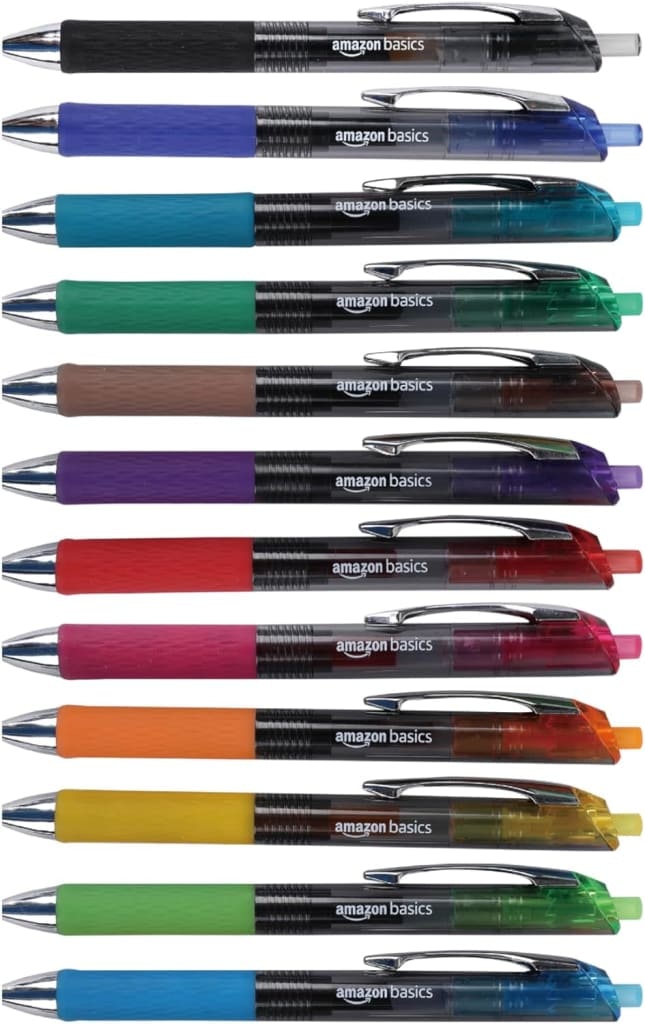Amazon Basics Retractable Gel Pens 12-Pack: $7.56