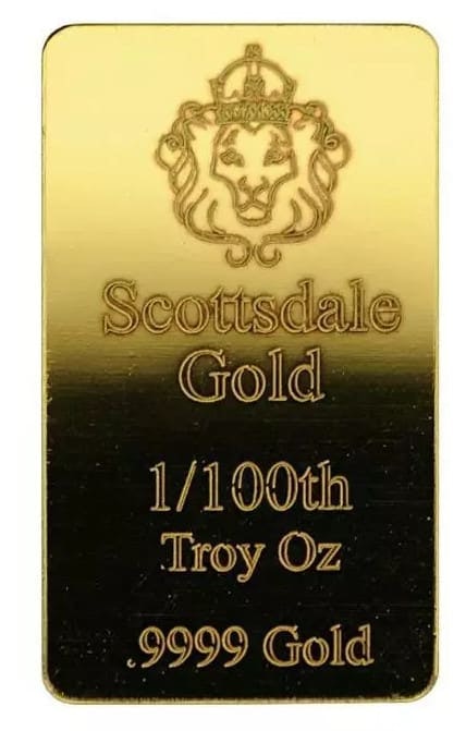 .01-oz. Fractional Gold Bullion Bar: $38.03