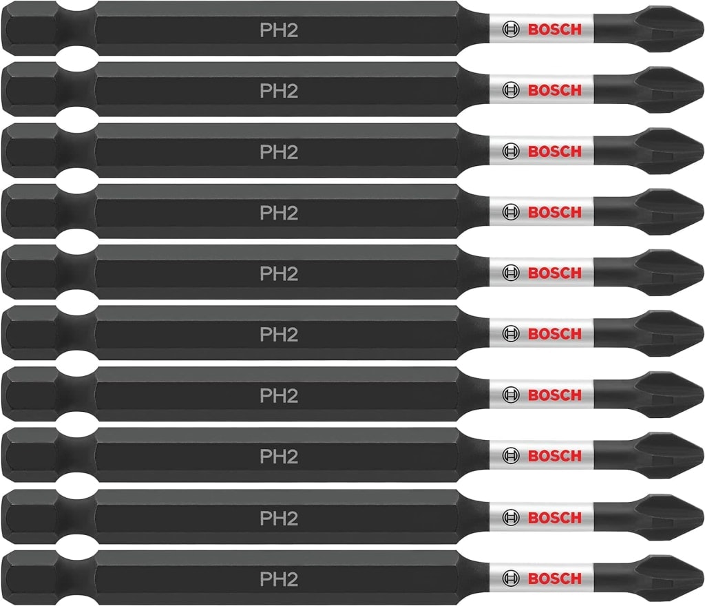 Bosch 3.5" Phillips #2 Impact Tough Screwdriving Power Bit 10-Pack: $7.80